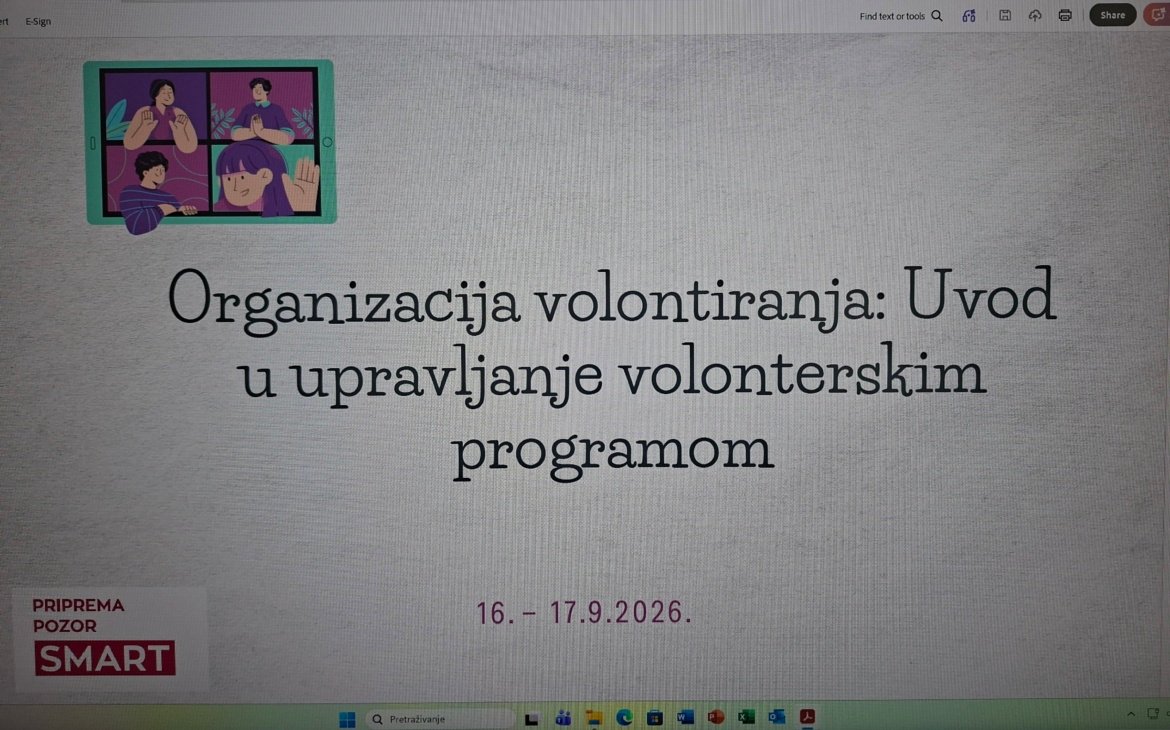 Djelatnice Udruge Radost sudjelovale na online radionici „Uvod u upravljanje volonterskim programom”